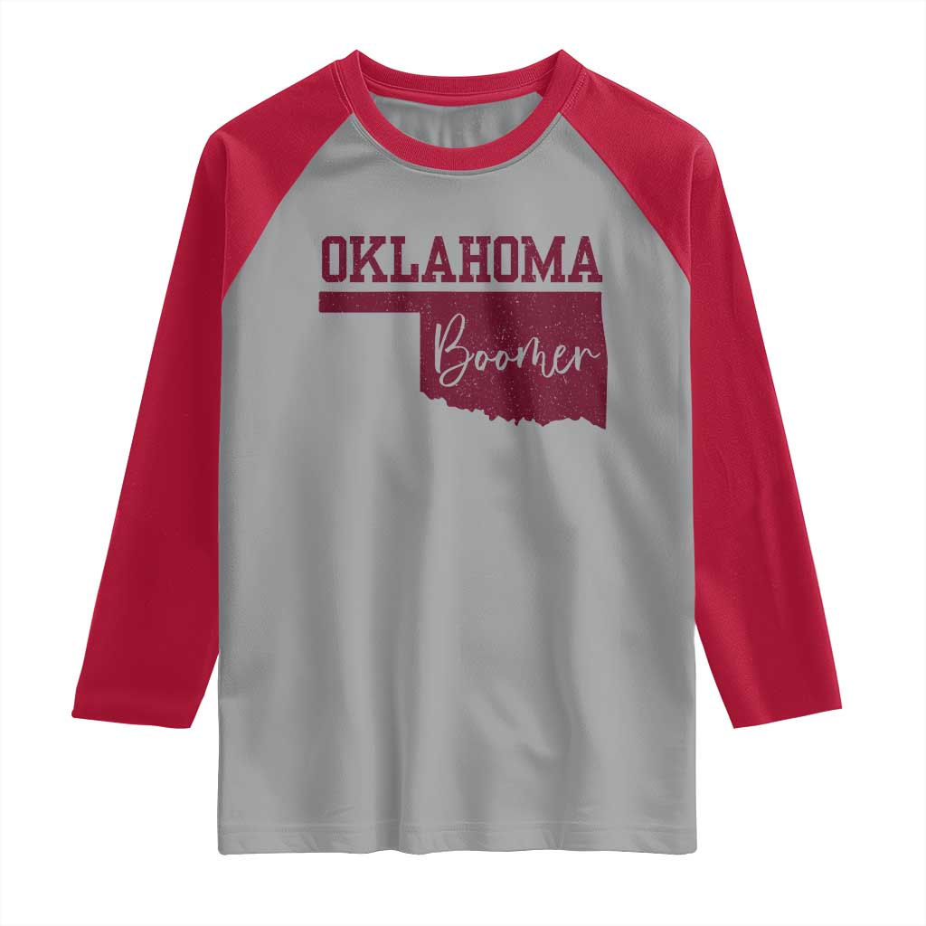 Oklahoma Boomer Raglan Shirt TS10 Sport Gray Red Print Your Wear