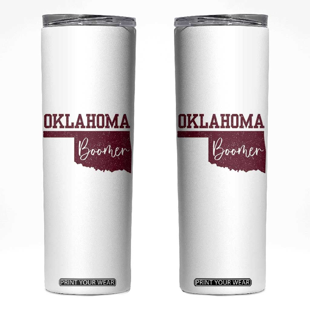 Oklahoma Boomer Skinny Tumbler TS10 White Print Your Wear