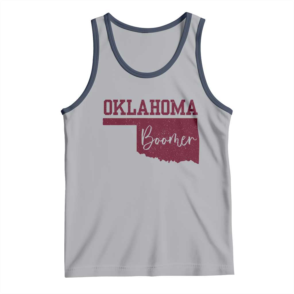 Oklahoma Boomer Tank Top TS10 Athletic Heather Navy Print Your Wear