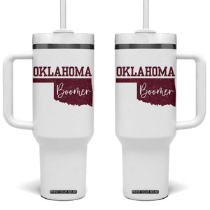 Oklahoma Boomer Tumbler With Handle TS10 One Size: 40 oz White Print Your Wear