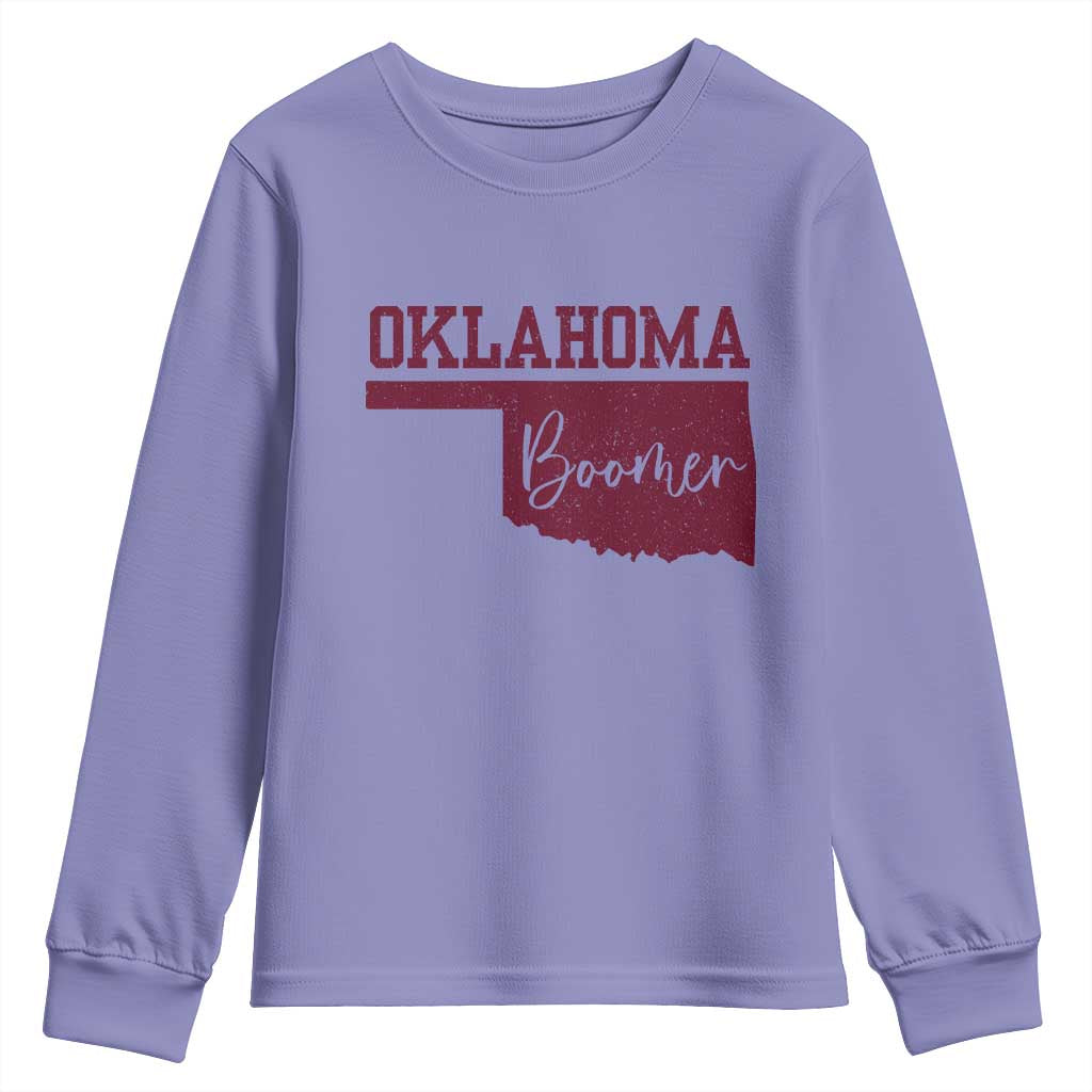 Oklahoma Boomer Youth Sweatshirt TS10 Violet Print Your Wear