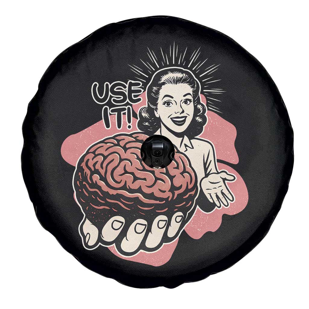 Sarcastic Vintage Spare Tire Cover Funny Retro 50s Use Your Brain Aesthetic TS10 Print Your Wear