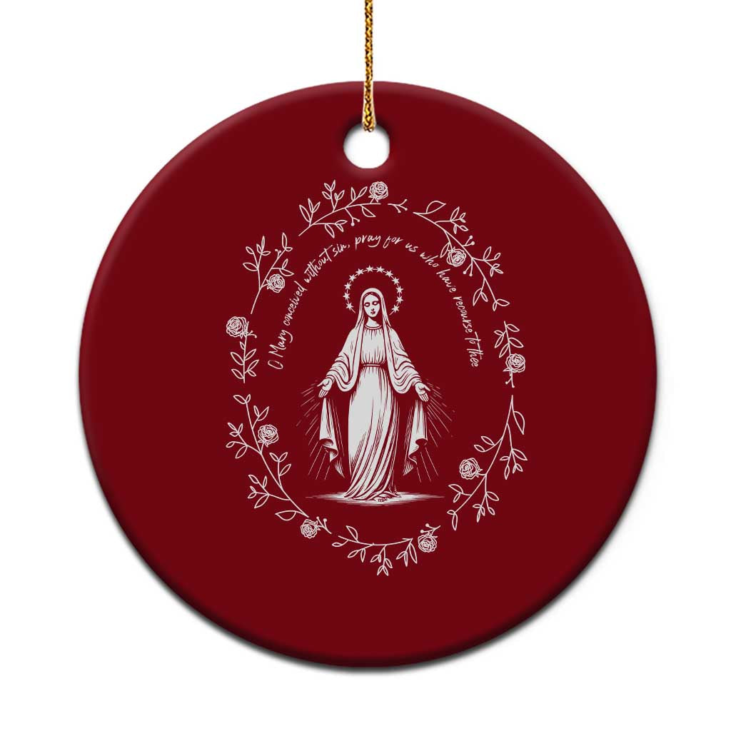 Marian Catholic Ceramic Ornament Virgin Mary Floral Women Religious Catholic Gift TS10 1pc Red Print Your Wear