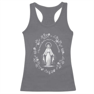 Marian Catholic Racerback Tank Top Virgin Mary Floral Women Religious Catholic Gift TS10 Charcoal Print Your Wear