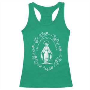 Marian Catholic Racerback Tank Top Virgin Mary Floral Women Religious Catholic Gift TS10 Irish Green Print Your Wear
