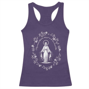 Marian Catholic Racerback Tank Top Virgin Mary Floral Women Religious Catholic Gift TS10 Purple Print Your Wear