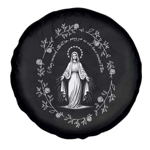 Marian Catholic Spare Tire Cover Virgin Mary Floral Women Religious Catholic Gift TS10 Print Your Wear