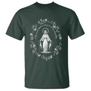 Marian Catholic T Shirt Virgin Mary Floral Women Religious Catholic Gift TS10 Dark Forest Green Print Your Wear