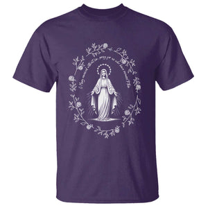 Marian Catholic T Shirt Virgin Mary Floral Women Religious Catholic Gift TS10 Purple Print Your Wear