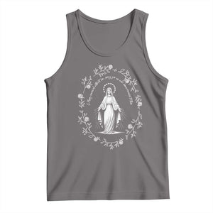 Marian Catholic Tank Top Virgin Mary Floral Women Religious Catholic Gift TS10 Deep Heather Print Your Wear