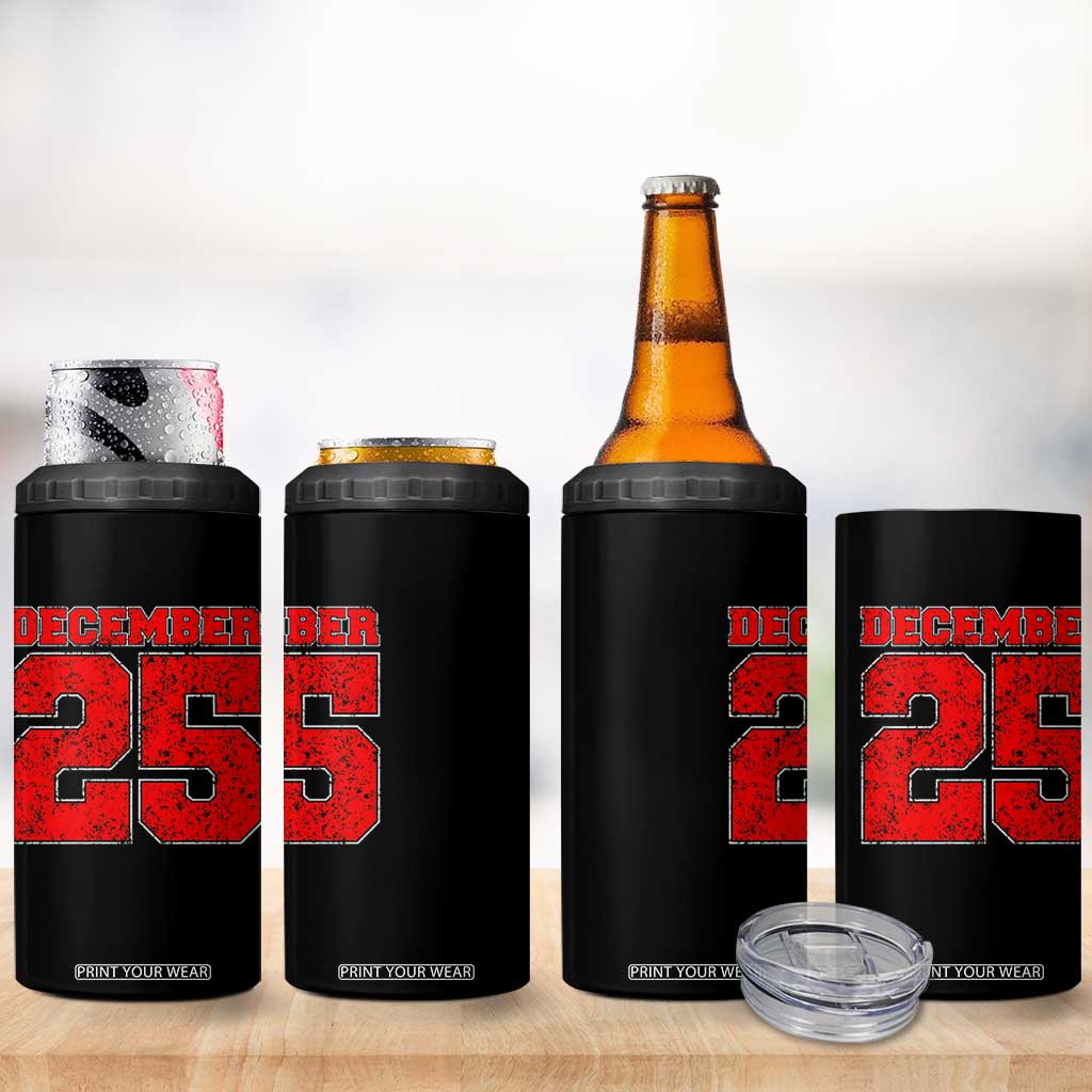 Retro December 25 Christmas 4 in 1 Can Cooler Tumbler Vintage Holiday TS10 Print Your Wear