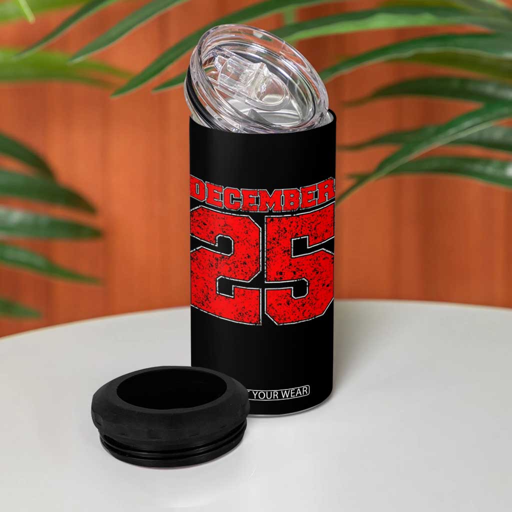 Retro December 25 Christmas 4 in 1 Can Cooler Tumbler Vintage Holiday TS10 Print Your Wear