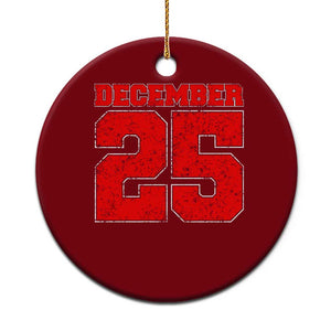Retro December 25 Christmas Ceramic Ornament Vintage Holiday TS10 1pc Red Print Your Wear