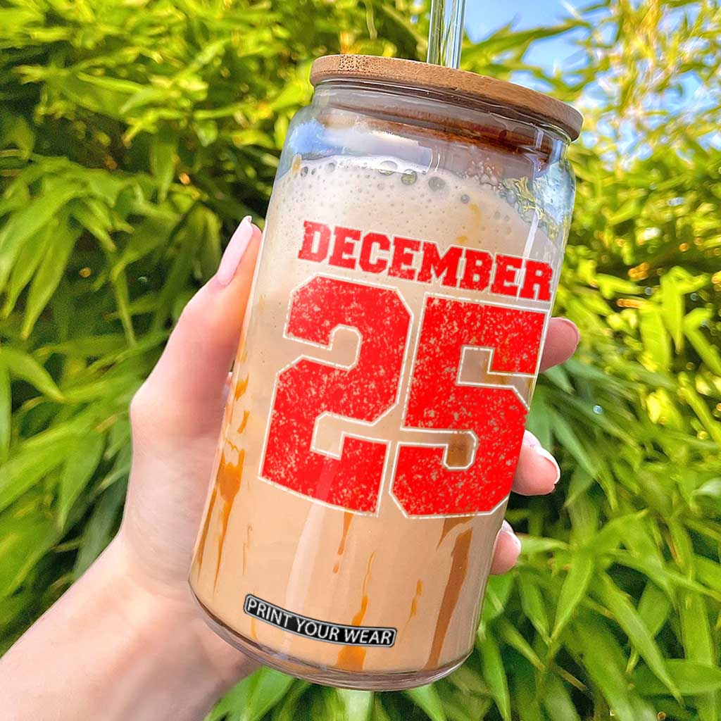 Retro December 25 Christmas Glass Can Vintage Holiday TS10 Black Print Your Wear