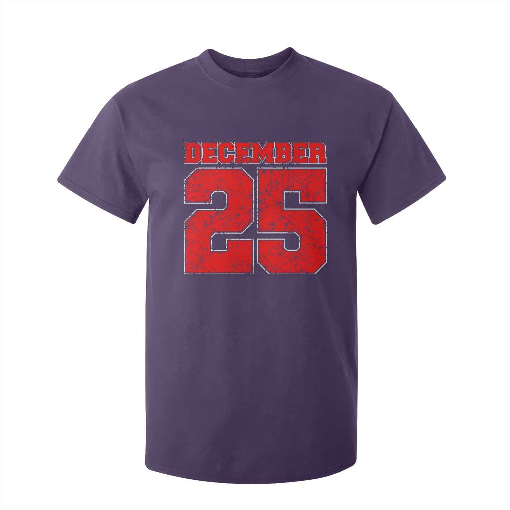 Retro December 25 Christmas T Shirt For Kid Vintage Holiday TS10 Purple Print Your Wear