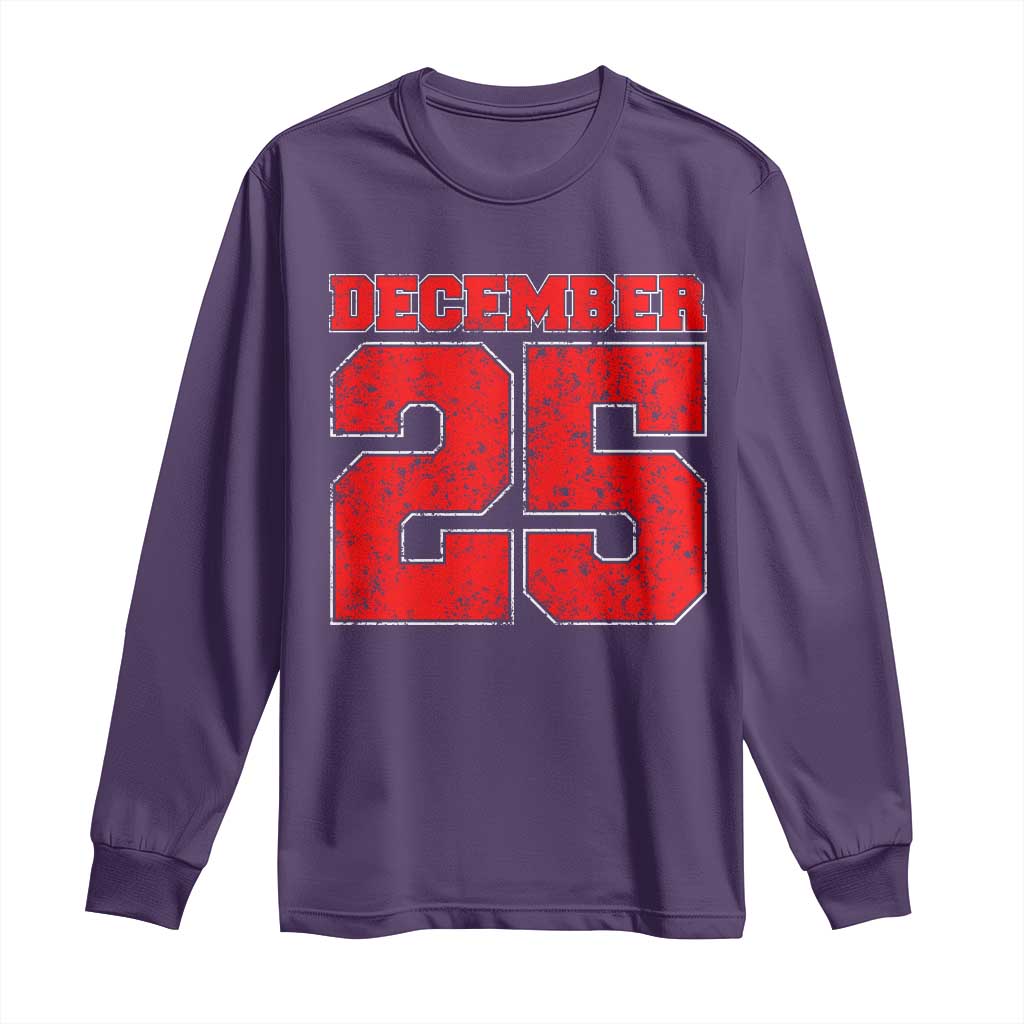 Retro December 25 Christmas Long Sleeve Shirt Vintage Holiday TS10 Purple Print Your Wear