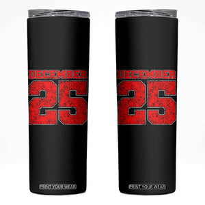 Retro December 25 Christmas Skinny Tumbler Vintage Holiday TS10 Black Print Your Wear