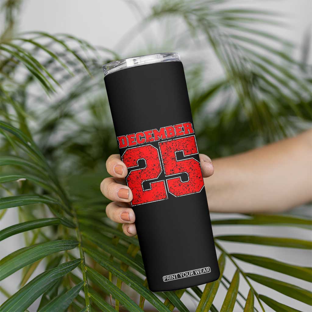 Retro December 25 Christmas Skinny Tumbler Vintage Holiday TS10 Print Your Wear