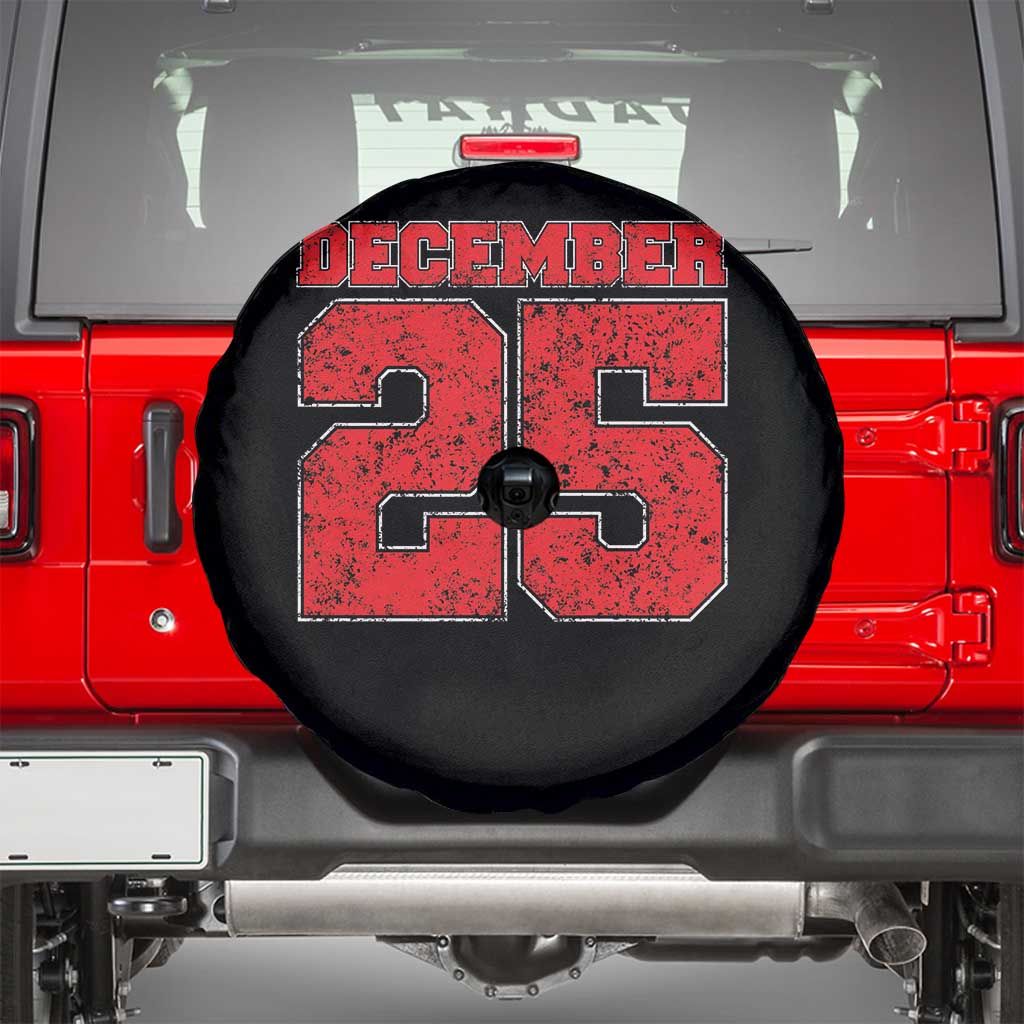 Retro December 25 Christmas Spare Tire Cover Vintage Holiday TS10 Black Print Your Wear