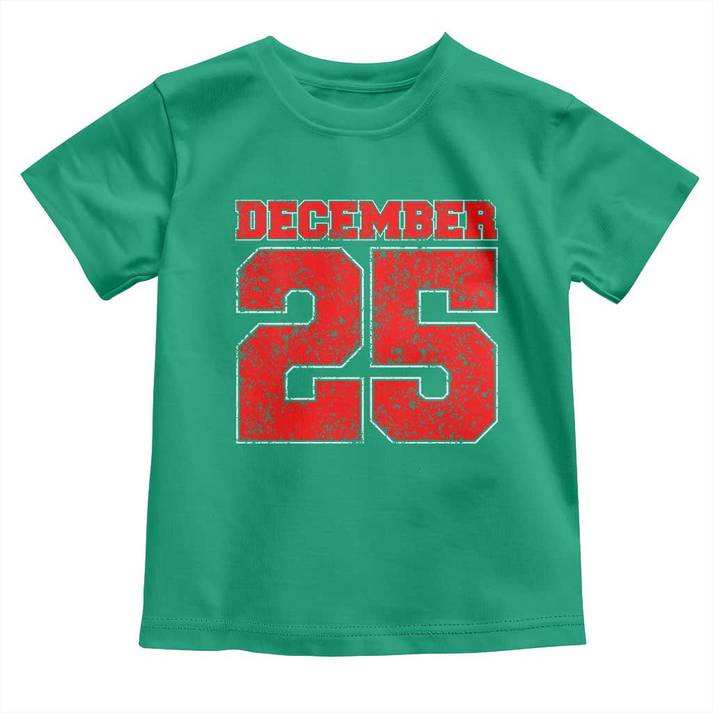 Retro December 25 Christmas Toddler T Shirt Vintage Holiday TS10 Irish Green Print Your Wear