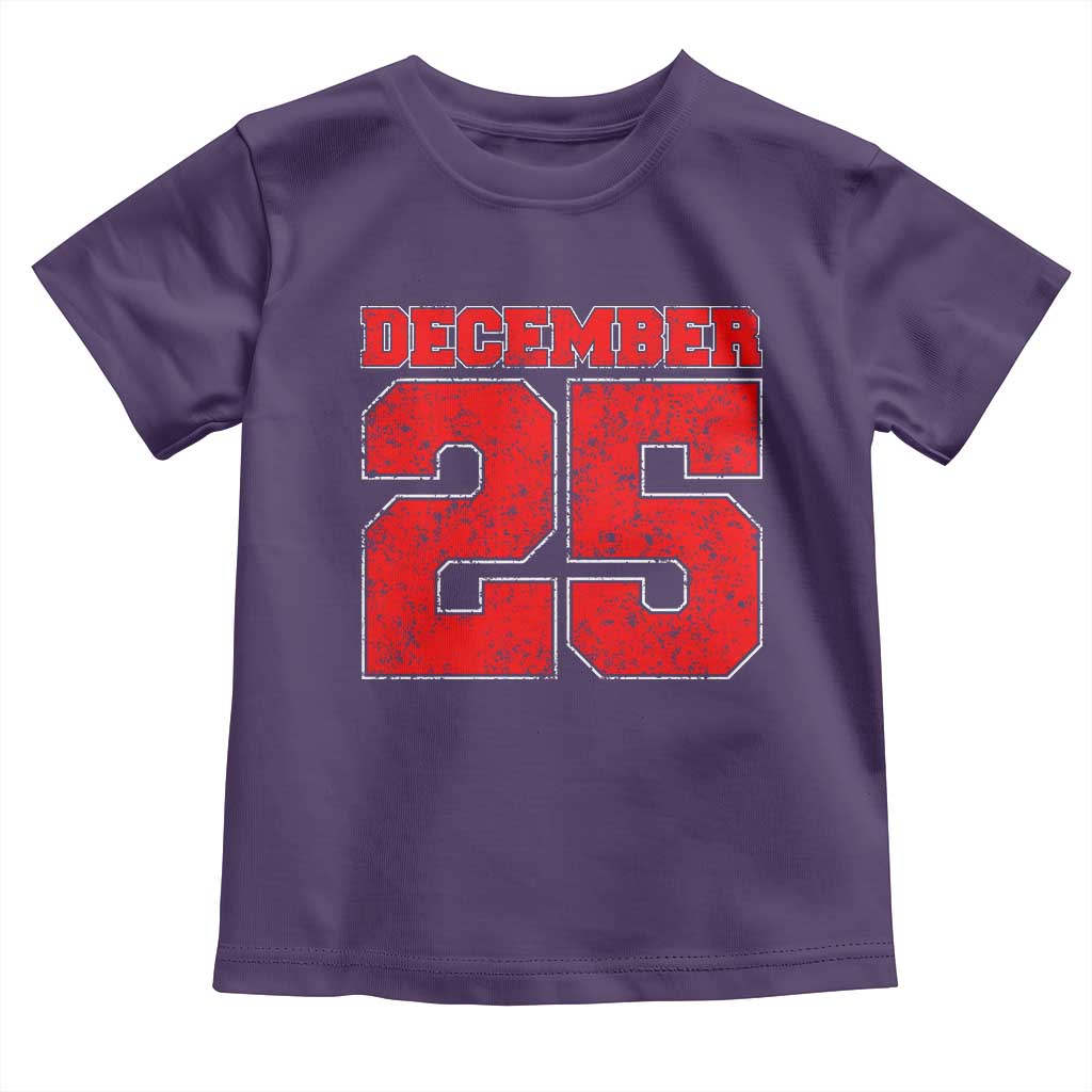 Retro December 25 Christmas Toddler T Shirt Vintage Holiday TS10 Purple Print Your Wear