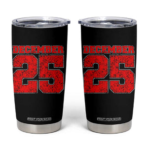 Retro December 25 Christmas Tumbler Cup Vintage Holiday TS10 Black Print Your Wear