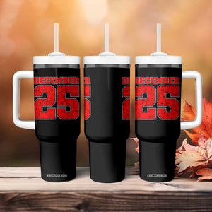 Retro December 25 Christmas Tumbler With Handle Vintage Holiday TS10 Print Your Wear