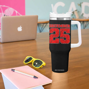 Retro December 25 Christmas Tumbler With Handle Vintage Holiday TS10 Print Your Wear