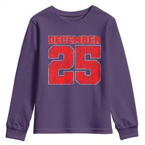 Retro December 25 Christmas Youth Sweatshirt Vintage Holiday TS10 Purple Print Your Wear