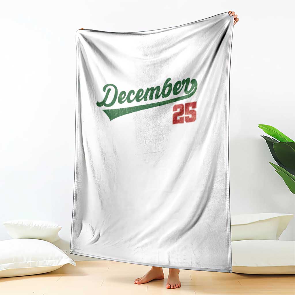 Retro Christmas December 25 Throw Blanket Retro Vintage Script Holiday Trip TS10 Print Your Wear