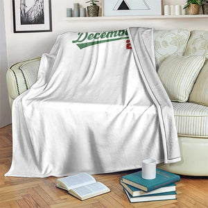 Retro Christmas December 25 Throw Blanket Retro Vintage Script Holiday Trip TS10 Print Your Wear