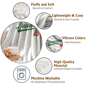 Retro Christmas December 25 Throw Blanket Retro Vintage Script Holiday Trip TS10 Print Your Wear