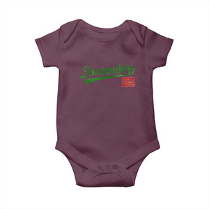 Retro Christmas December 25 Baby Onesie Retro Vintage Script Holiday Trip TS10 Maroon Print Your Wear