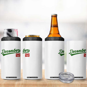 Retro Christmas December 25 4 in 1 Can Cooler Tumbler Retro Vintage Script Holiday Trip TS10 Print Your Wear