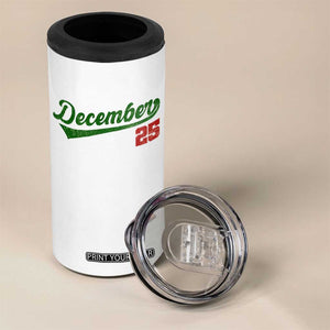 Retro Christmas December 25 4 in 1 Can Cooler Tumbler Retro Vintage Script Holiday Trip TS10 Print Your Wear