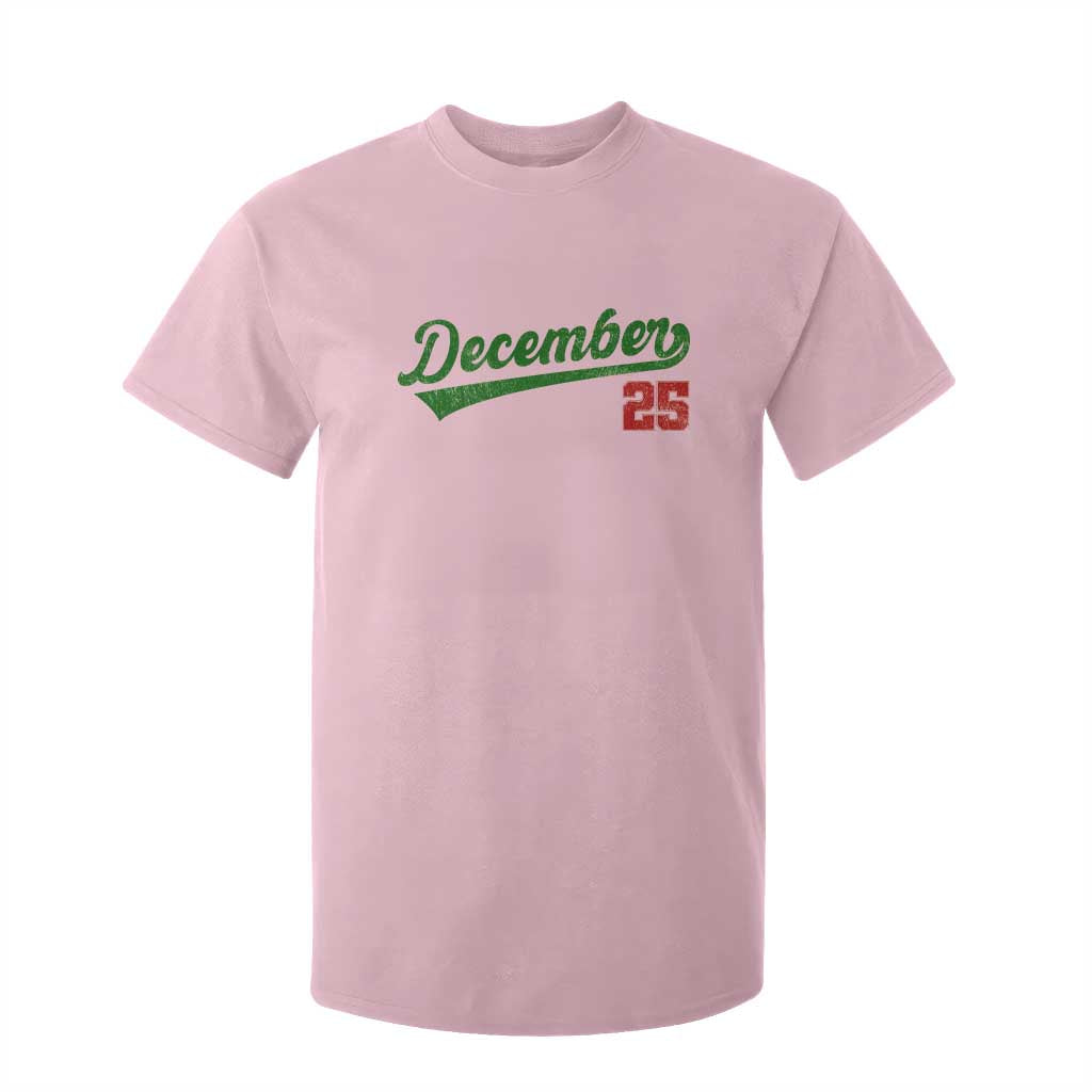 Retro Christmas December 25 T Shirt For Kid Retro Vintage Script Holiday Trip TS10 Light Pink Print Your Wear
