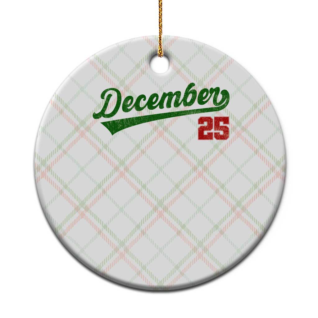 Retro Christmas December 25 Ceramic Ornament Retro Vintage Script Holiday Trip TS10 1pc Christmas Plaid Print Your Wear