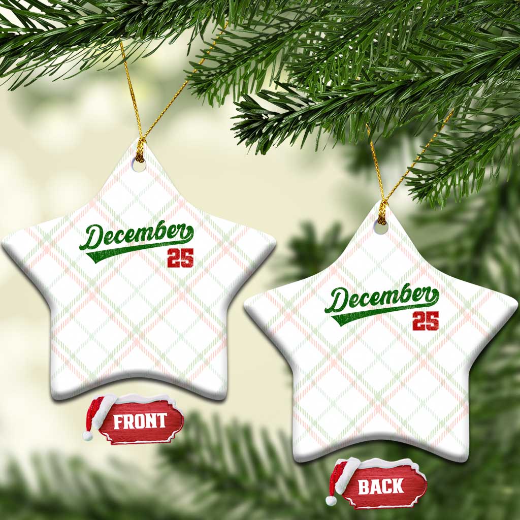 Retro Christmas December 25 Ceramic Ornament Retro Vintage Script Holiday Trip TS10 Print Your Wear