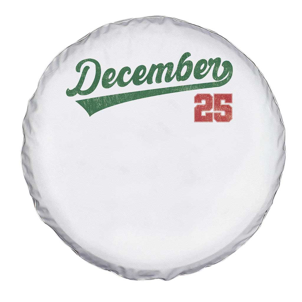 Retro Christmas December 25 Spare Tire Cover Retro Vintage Script Holiday Trip TS10 Print Your Wear
