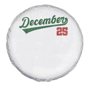Retro Christmas December 25 Spare Tire Cover Retro Vintage Script Holiday Trip TS10 Print Your Wear
