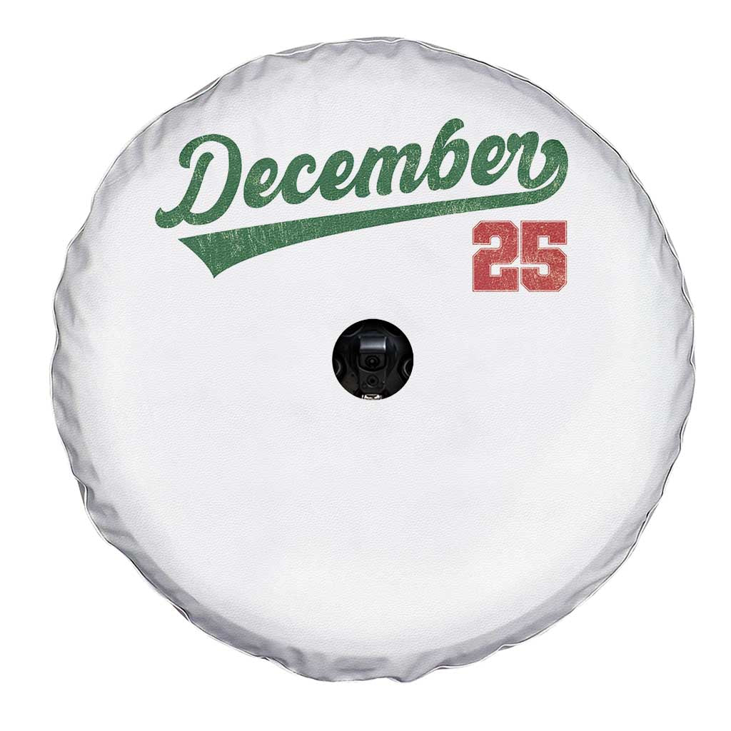 Retro Christmas December 25 Spare Tire Cover Retro Vintage Script Holiday Trip TS10 Print Your Wear