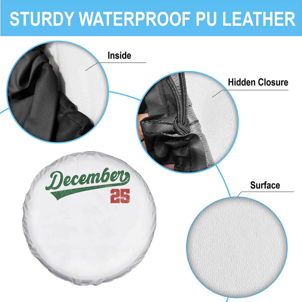 Retro Christmas December 25 Spare Tire Cover Retro Vintage Script Holiday Trip TS10 Print Your Wear