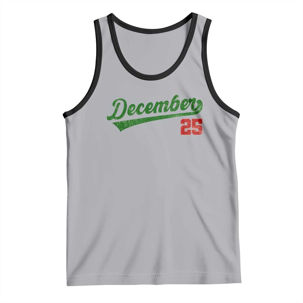 Retro Christmas December 25 Tank Top Retro Vintage Script Holiday Trip TS10 Athletic Heather Black Print Your Wear