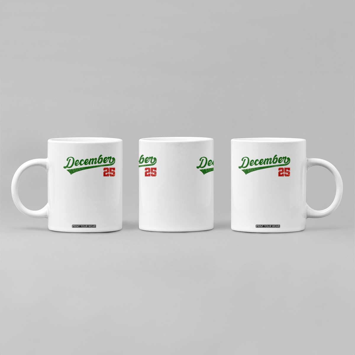 Retro Christmas December 25 Coffee Mug Retro Vintage Script Holiday Trip TS10 Print Your Wear