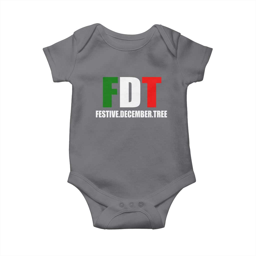 Subtle FDT Christmas Baby Onesie Hidden Message Funny Festive December Tree TS10 Charcoal Print Your Wear