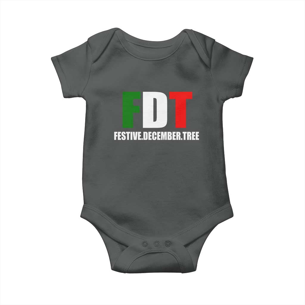 Subtle FDT Christmas Baby Onesie Hidden Message Funny Festive December Tree TS10 Dark Heather Print Your Wear