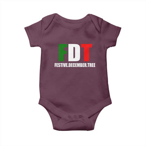 Subtle FDT Christmas Baby Onesie Hidden Message Funny Festive December Tree TS10 Maroon Print Your Wear