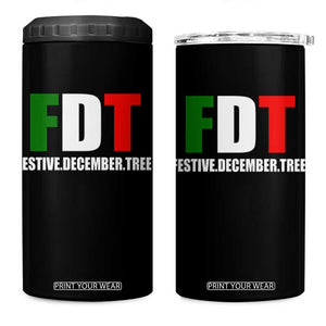 Subtle FDT Christmas 4 in 1 Can Cooler Tumbler Hidden Message Funny Festive December Tree TS10 One Size: 16 oz Black Print Your Wear
