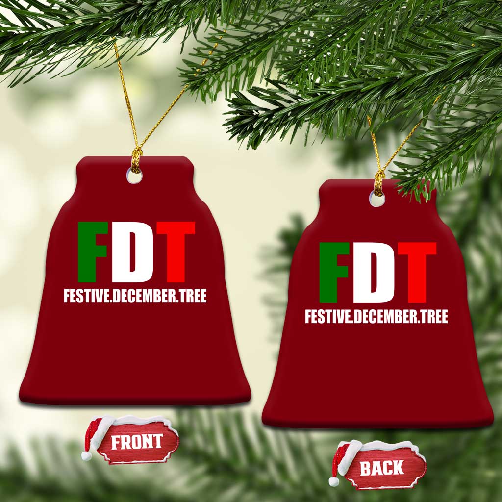 Subtle FDT Christmas Ceramic Ornament Hidden Message Funny Festive December Tree - Print Your Wear