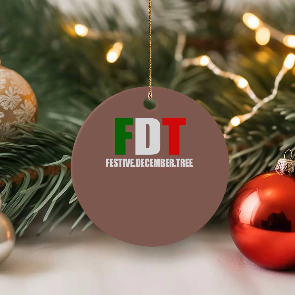 Subtle FDT Christmas Ceramic Ornament Hidden Message Funny Festive December Tree - Print Your Wear